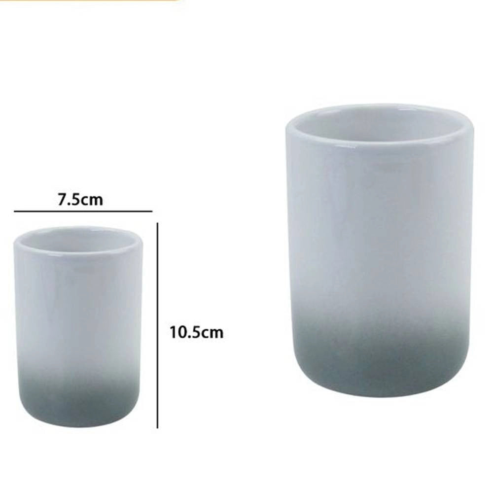 Trade Shop - Bicchiere Portaspazzolini Dentifricio Bianco Grigio Arredo Bagno Accessori 59915 -
