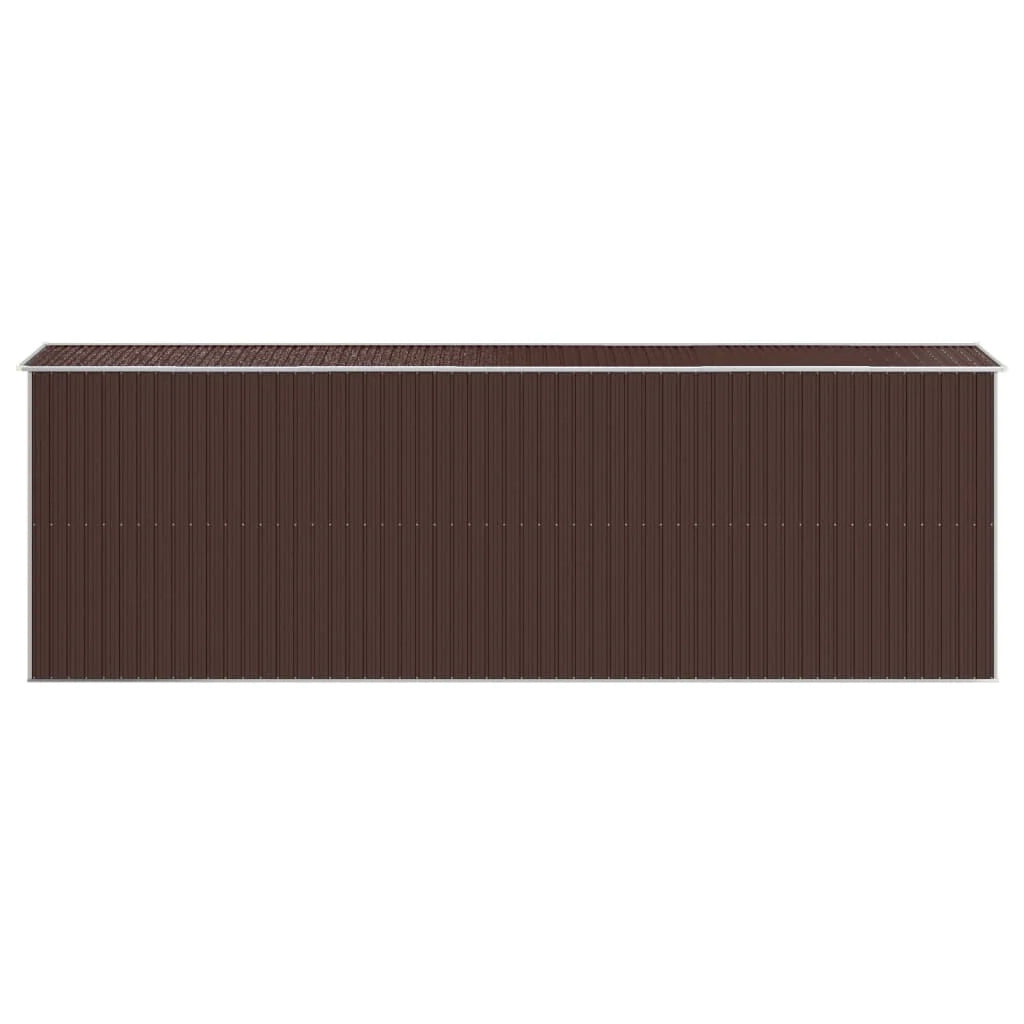Casetta da giardino cabina ripostiglio capanno da esterno capanno per attrezzi robusta scura 192 x 606 x 223 cm acciaio zincato marrone 02_0022322
