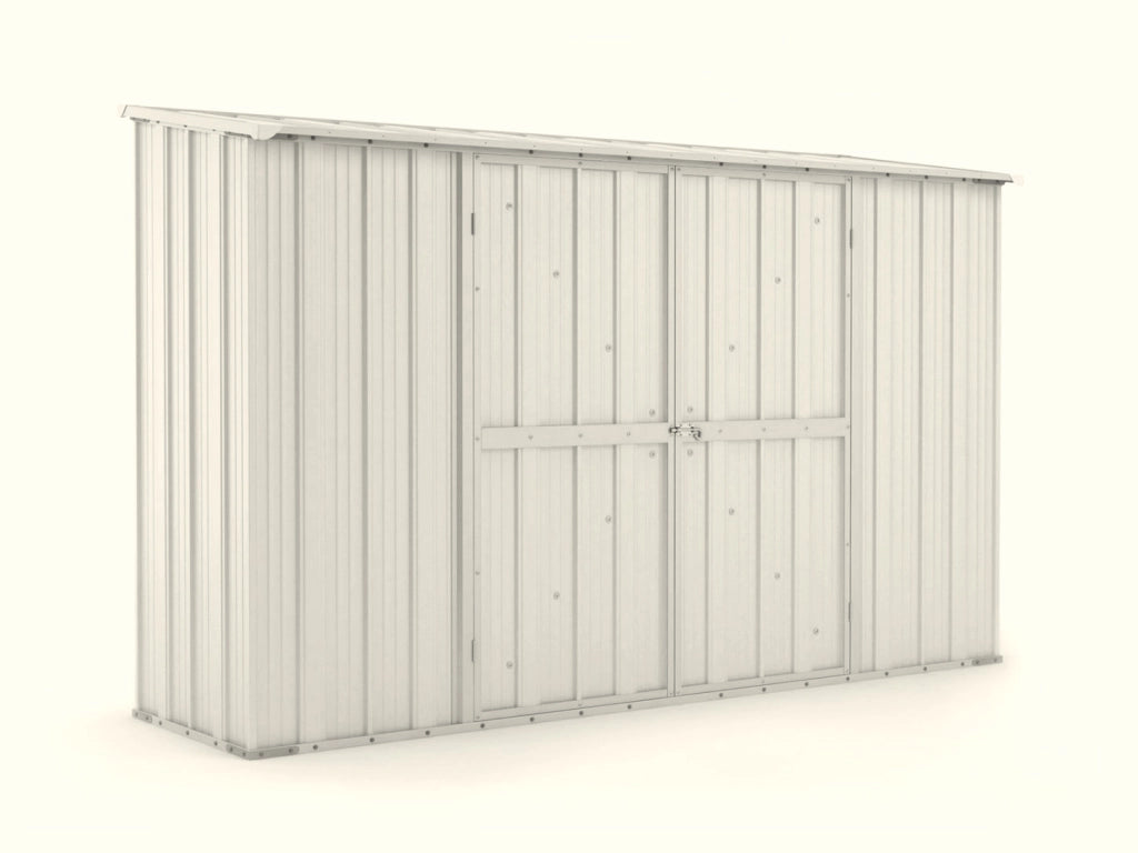 Casetta giardino Box in lamiera di Acciaio Zincato 307x100cm x h1.92m - 75KG - 3.07mq - BIANCO