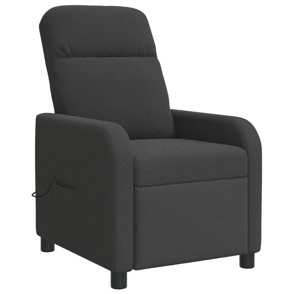 Poltrona Massaggiante Grigio Scuro Bouclé 42034954