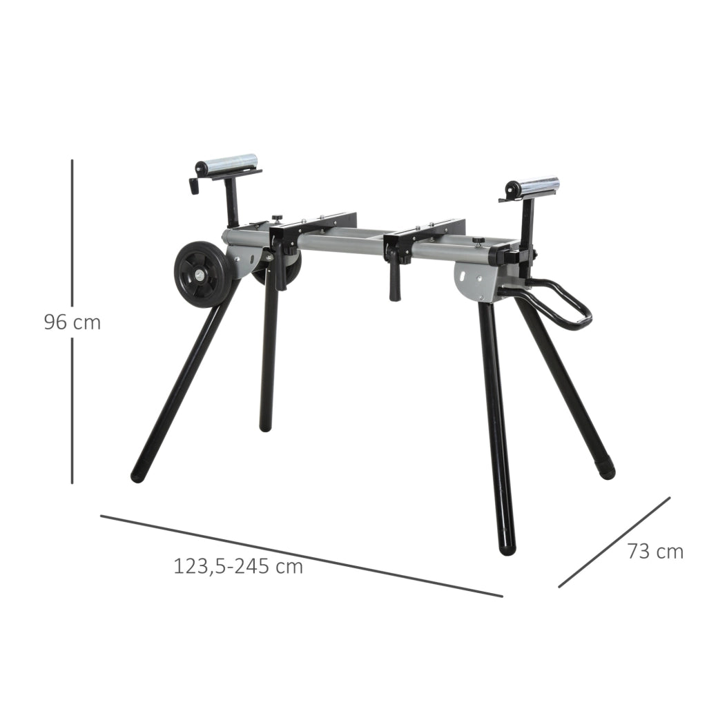 Supporto per troncatrice 123,5-245 cm nero in acciaio, pieghevole