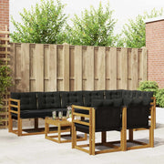 Set di divani da esterno con cuscino 9 pcs Naturale e Nero 3368799