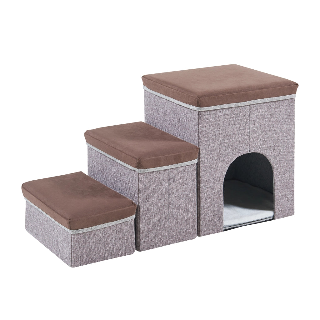 Scala per Cani e Gatti Vojens 3 Gradini con Porticina [en.casa]
