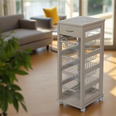 VESUVIO CARRELLO DA CUCINA IN COLORE FANGO 29 X 36 X H 83 CM