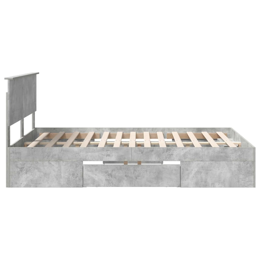 Letto matrimoniale | Letto per adulti | Struttura del letto con testiera Grigio cemento 160 x 200 cm