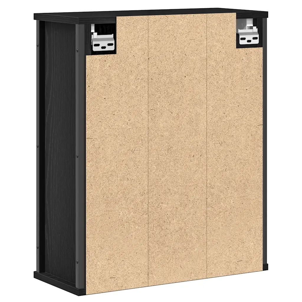 Pensile da Bagno con Specchio Rovere Nero 50x21x60 cm 861902