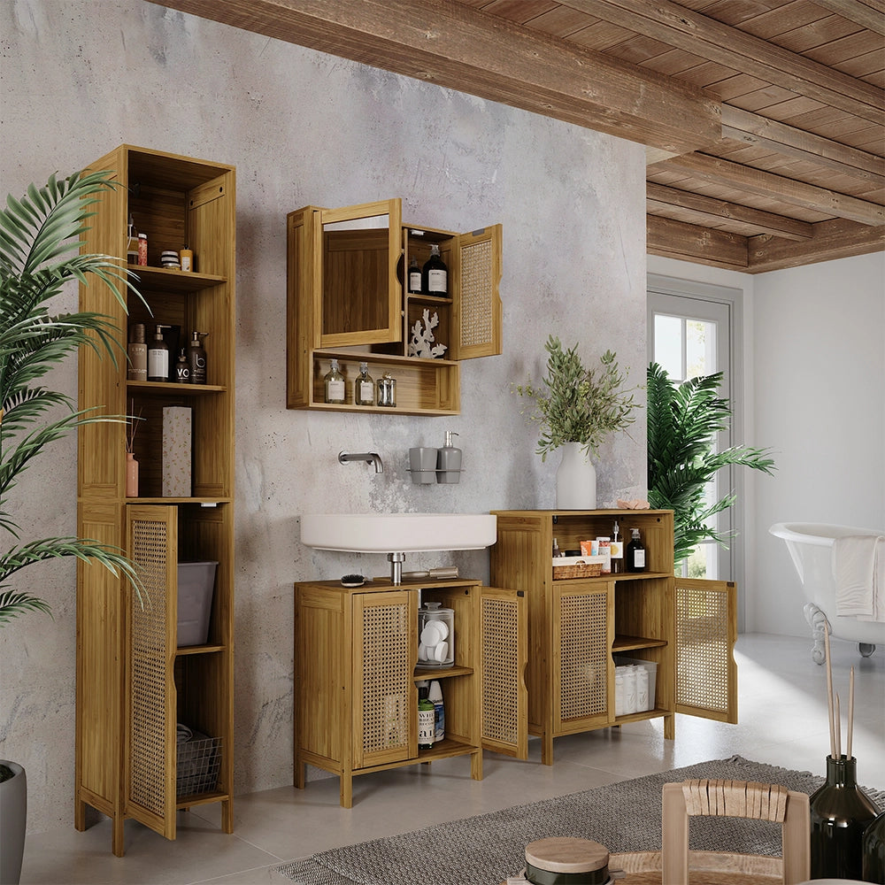 Vicco Mobiletto da bagno Bambù 30 x 170 cm