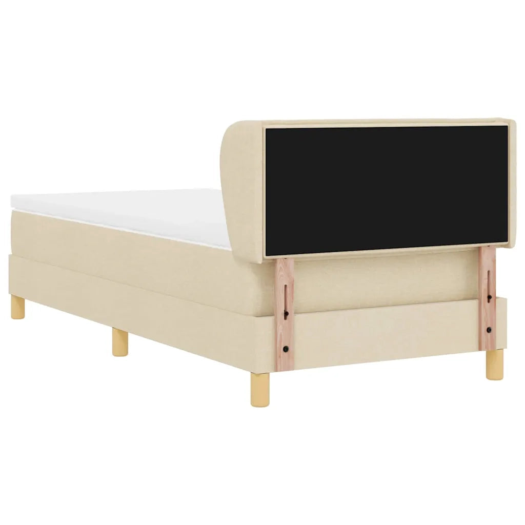 Letto a molle con materasso Crema 80 x 200 cm Tessuto 3340120