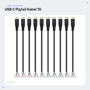 Cavo USB-C a cavo a pigtail 10 pezzi - 4 pin 28 AWG per riparazioni DIY