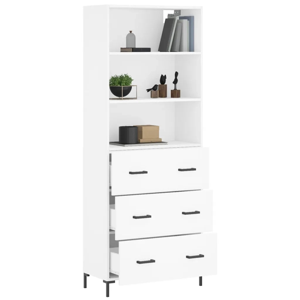 Credenza | Madia | Buffet da pranzo | Armadio da pranzo Bianca 69,5x34x180 cm in Legno Multistrato