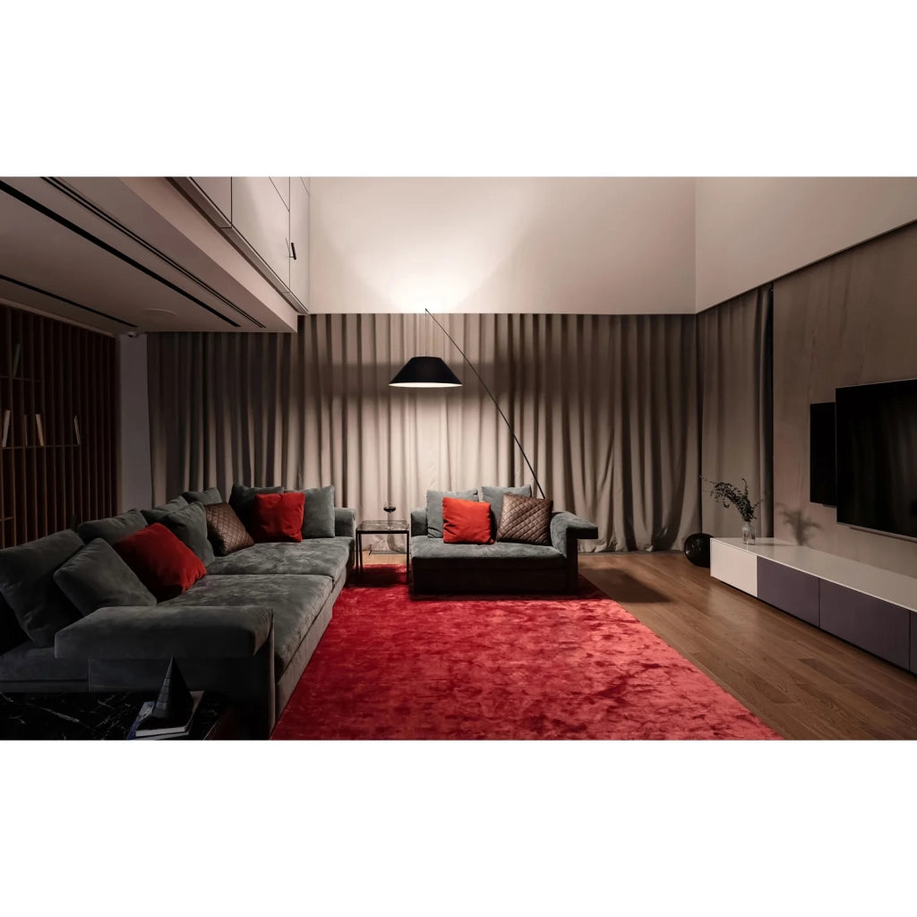 Maytoni lampada da terra moderna Campanula 1 luce E27 nero metallo tessuto