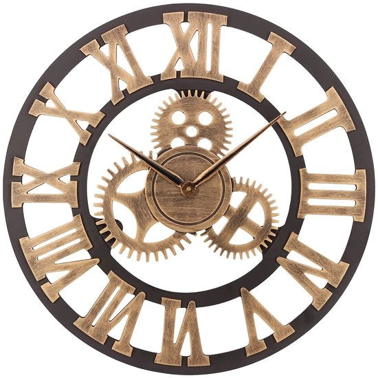 Orologio da Parete, Silenzioso, 45 cm, Numeri Romani, Batterie, Quarzo, Orologio da Parete Grande, Facile da Leggere per Camera, Casa, Cucina, Camera da Letto, Ufficio, Ristorante