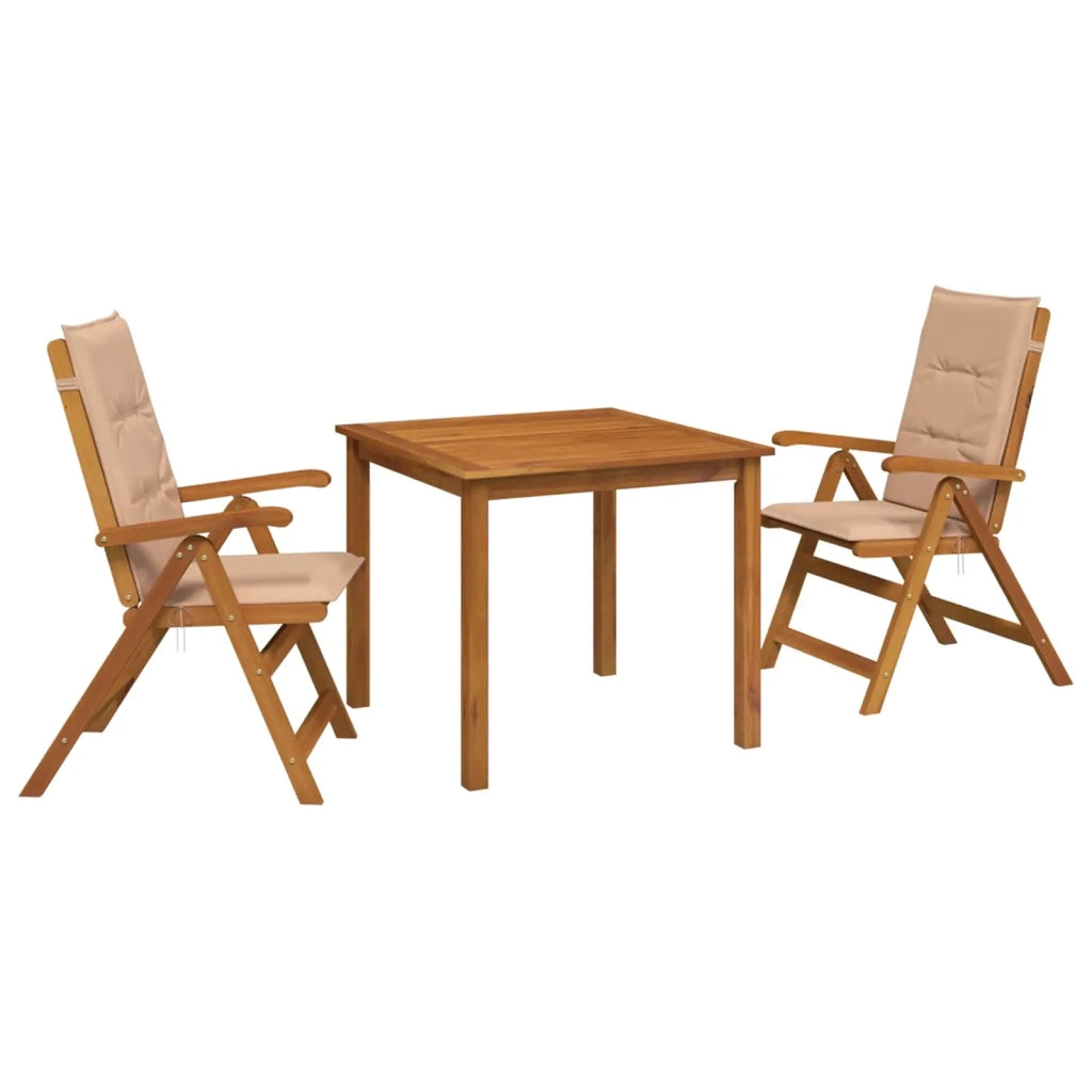 Set da pranzo da giardino 3 pezzi Naturale 3434592