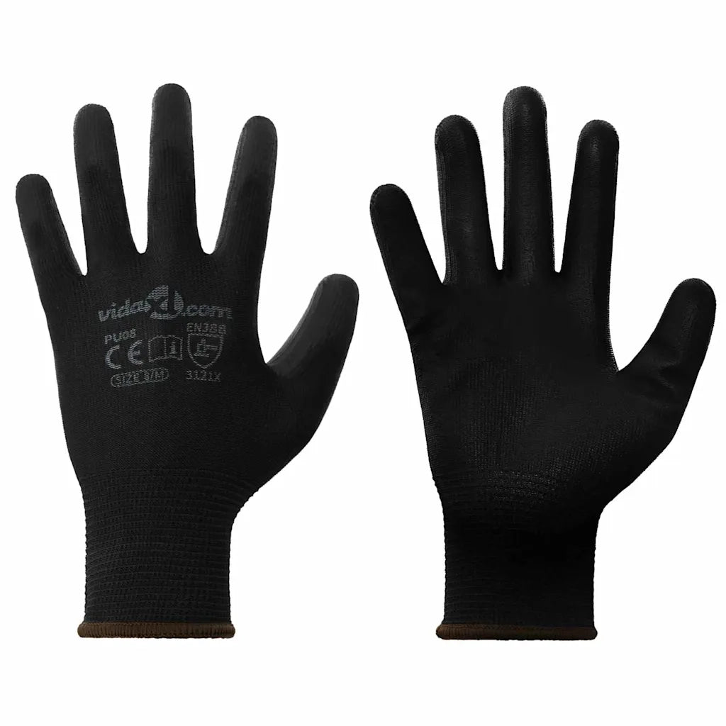 Guanti da Lavoro 12 pz Nero 8 / m Poliestere CFW7124065