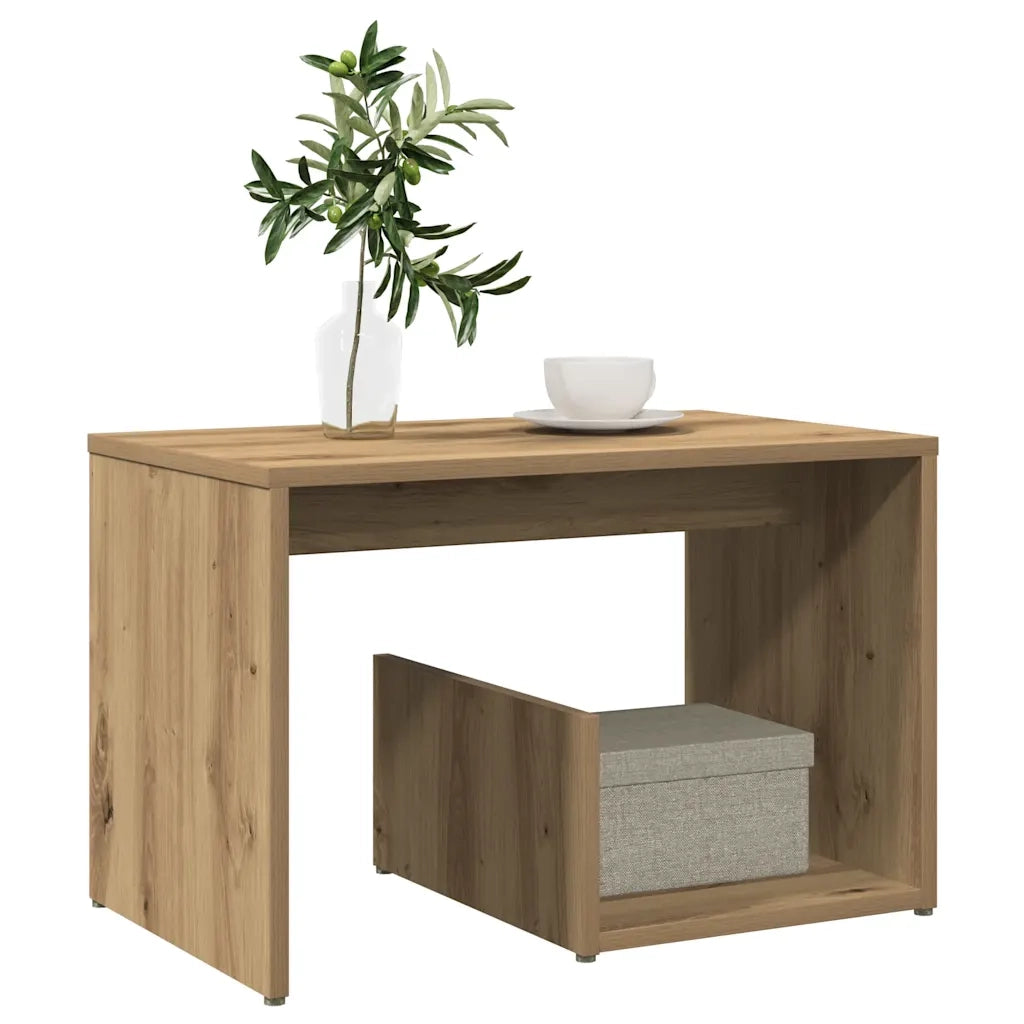 Tavolino-Tavolino da soggiorno-Tavolo Rovere Artigianale 59x36x38 cm in Legno Multistrato