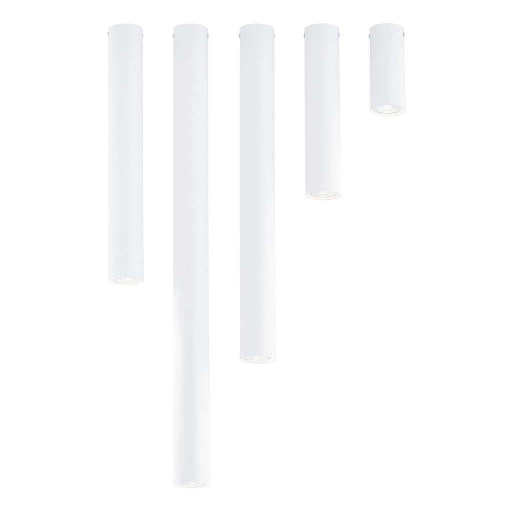 Plafoniera Moderna Faretto Marduk 1 Luce Acciaio Bianco 30 Cm
