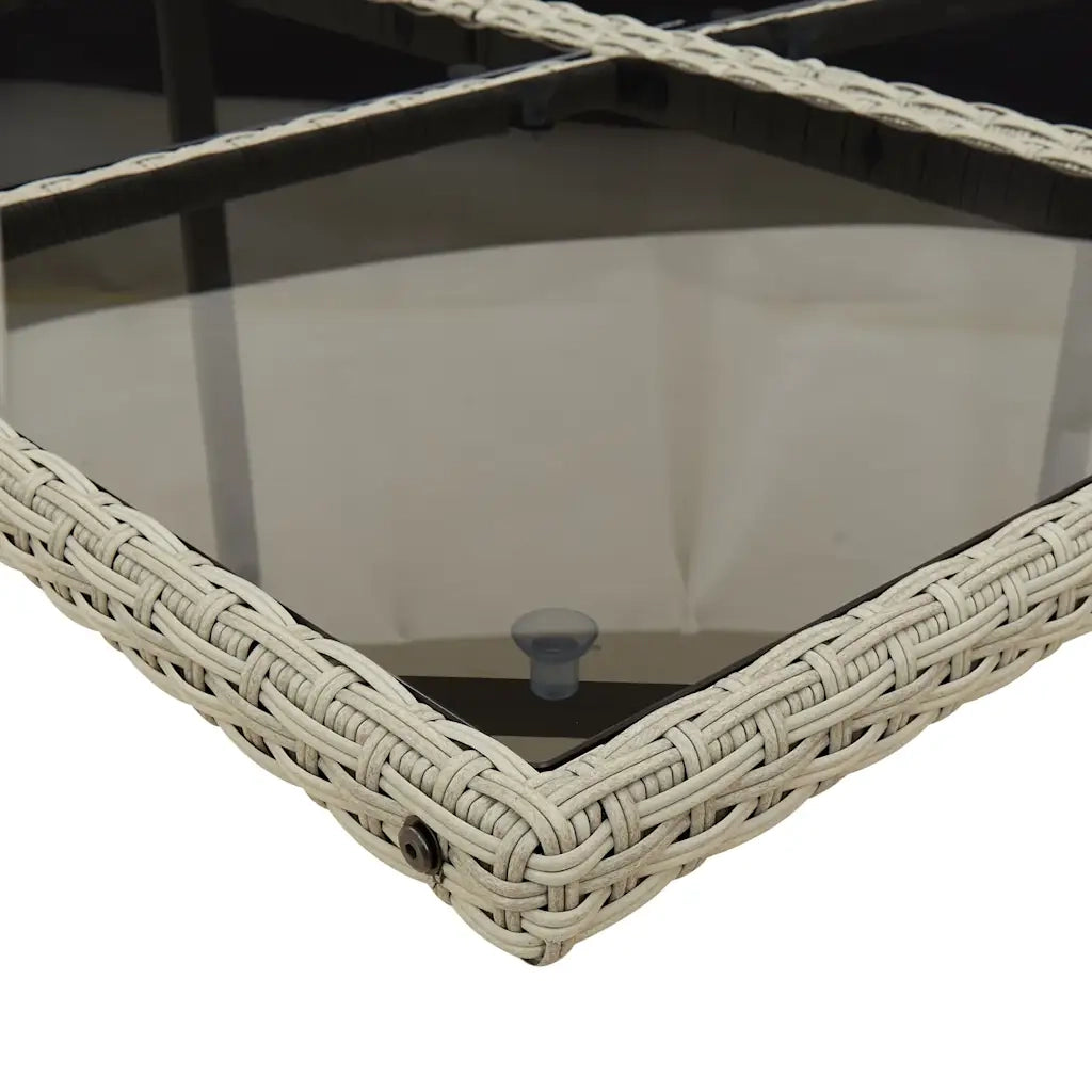Set da Pranzo da Giardino 17pz con Cuscini Grigio in Polyrattan 3211787