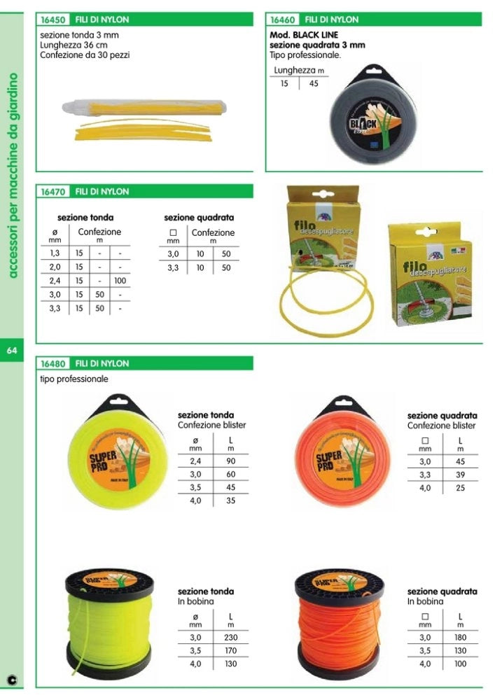 1pz filo nylon professional tondo diametro 4,0x35mt.verde cod:ferx.38813