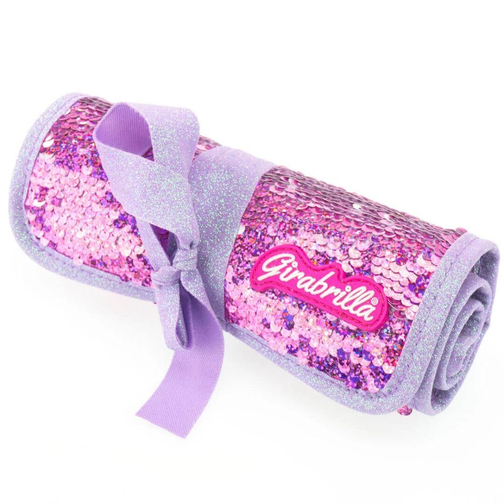 girabrilla puffer pencil case pink