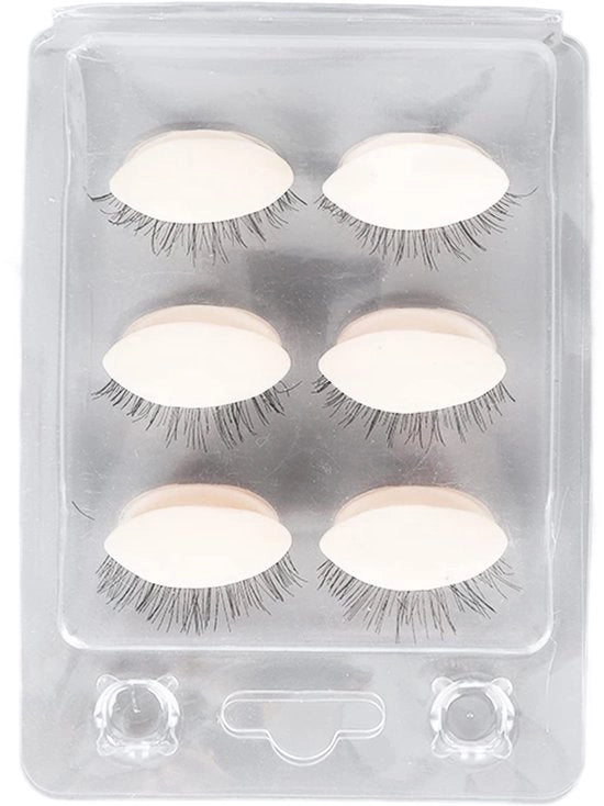 Occhi Falsi con Ciglia - 3 Paia di Occhi Falsi in Silicone - Occhi Falsi Rimovibili con Ciglia Realistiche - Occhi Falsi per Manichino - Esercizio di Trucco - Addestramento alle Ciglia