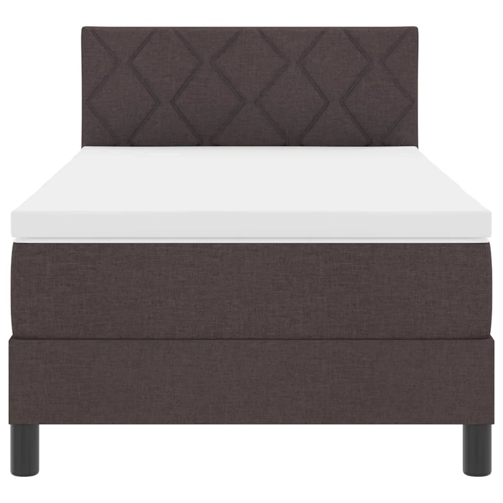 Letto a molle con testiera Marrone Scuro 90 x 190 cm Tessuto 3338730