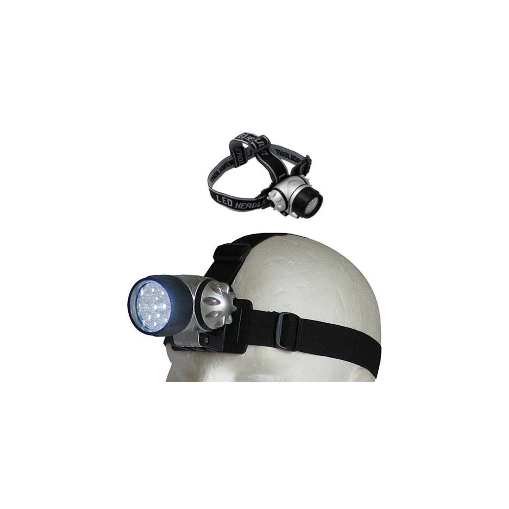 Trade Shop - Lampada Frontale Torcia Da Testa Luce 7 Led Bianchi A Batterie Pesca Sport -