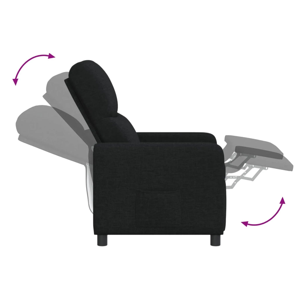 Poltrona reclinabile Nero Tessuto 42034819