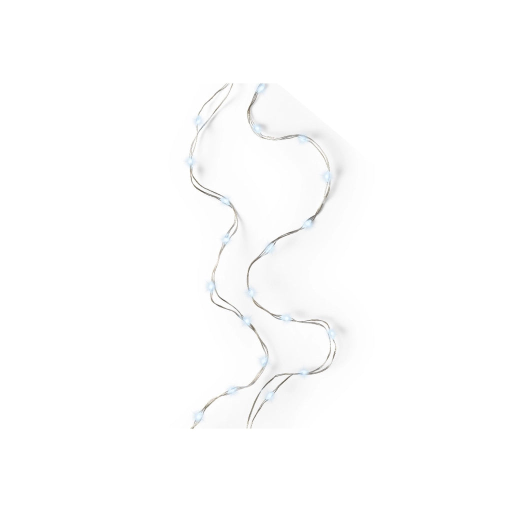 Micro Led luce fissa argento/bianco freddo 295cm 60L a batteria