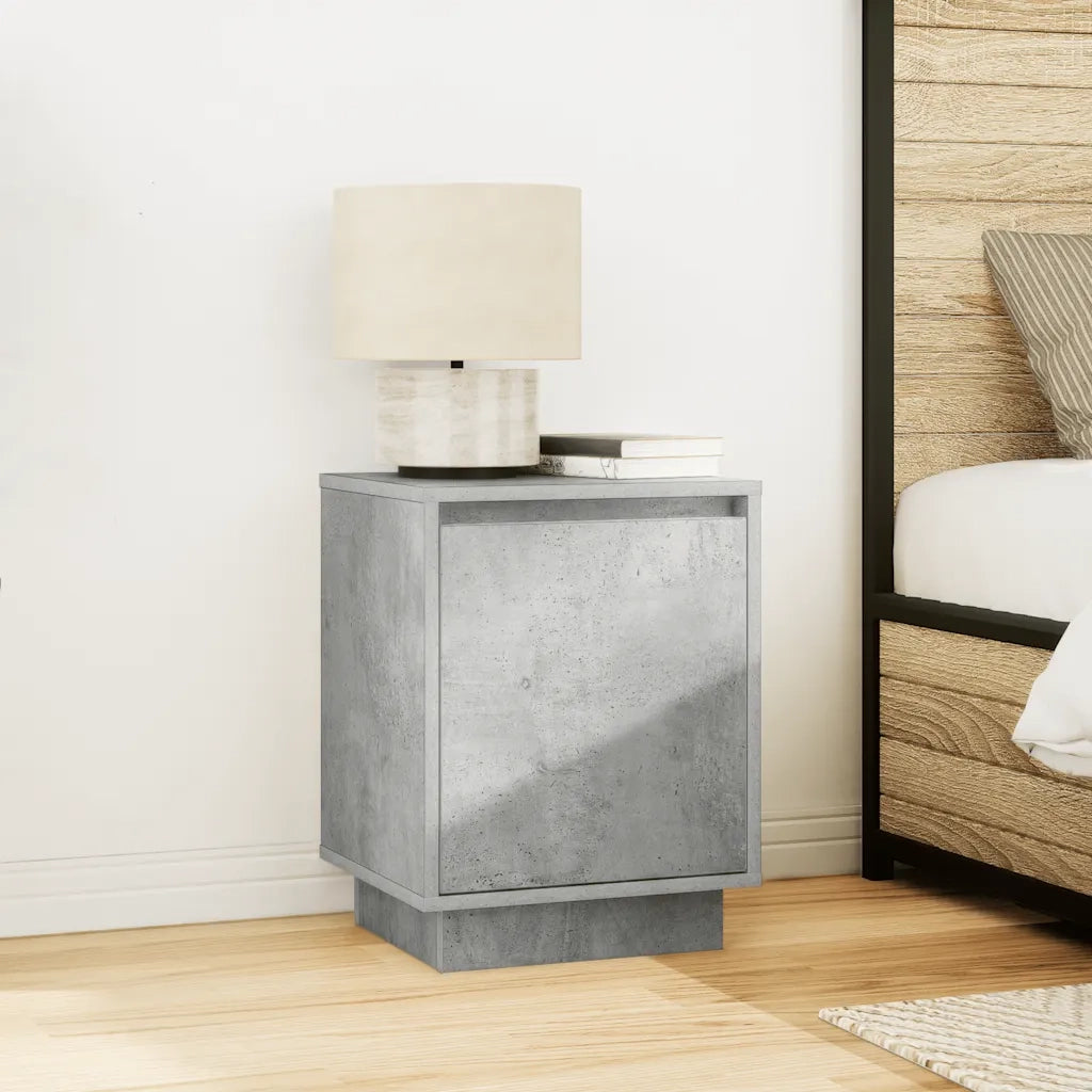 Comodini con Luci a LED 2 pz Grigio Cemento 38x34x50 cm 861272