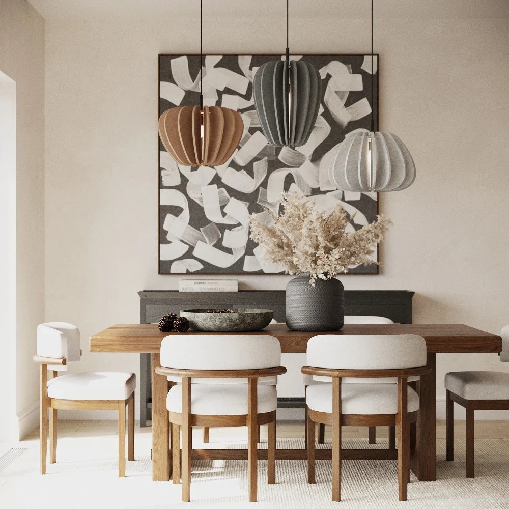 Sospensione Contemporanea Cambio Alluminio Nero Feltro Grigio 1 Luce E27