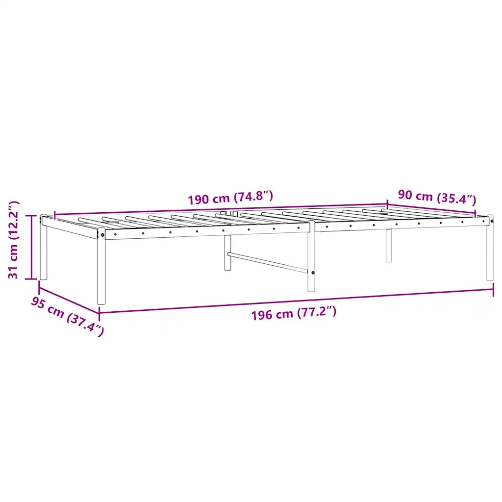 Giroletto in Metallo Nero 90x190 cm 350838