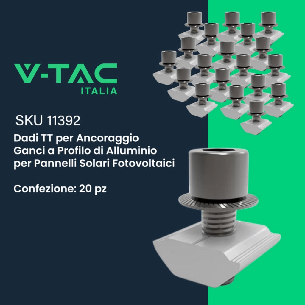 Kit Struttura Fissaggio Pannelli Fotovoltaici 30 mm, 6 moduli, Tetto con Tegole - SKU KST-6T