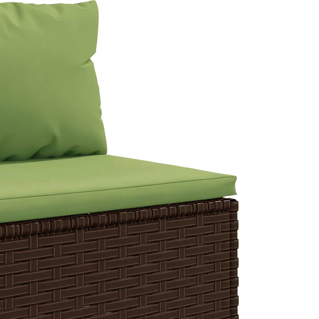 Set Mobili da Giardino 6pz con Cuscini in Polyrattan Marrone 3308070