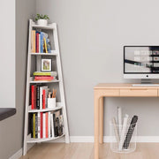 Trade Shop - Scaffale Angolare Da Parete A Forma Di Scala Con 5 Livelli Ripiani Libreria Multiuso -