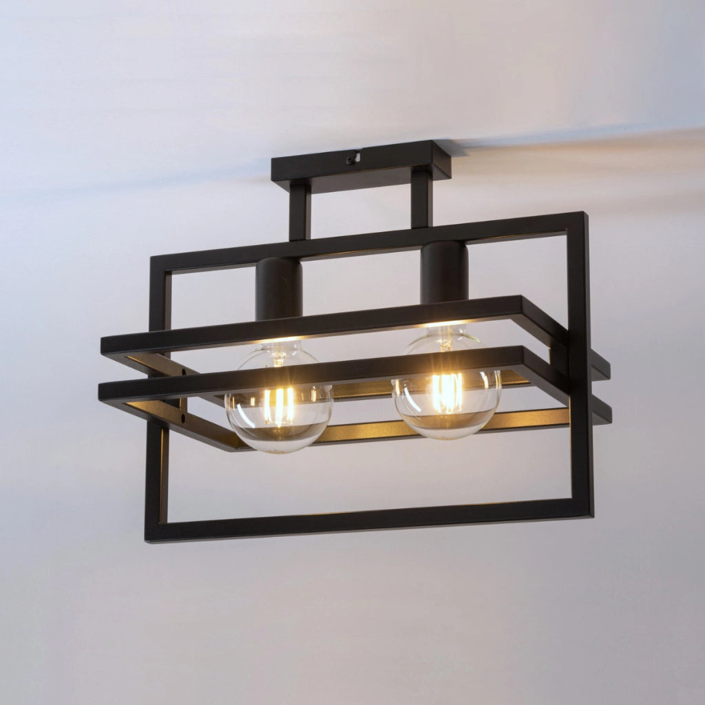 Plafoniera loft nera Merci 2, 2xE27 Sigma Lighting