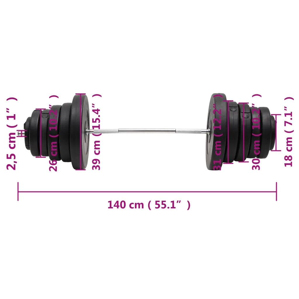Bilanciere con Dischi 90 kg 3145021