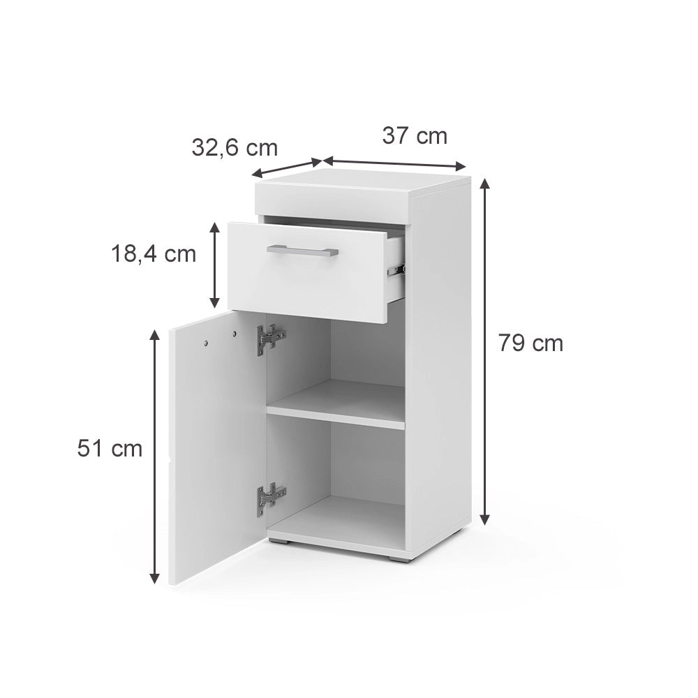 Mobiletto bagno Luna Bianco 37 x 79 cm Vicco