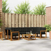 Set di divani da esterno con cuscino 8 pcs Naturale e Nero 3368491
