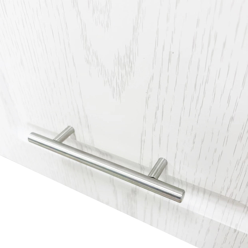 Pensile da Cucina Armadio Sospeso da Parete Design Boiserie Bianco Frassinato