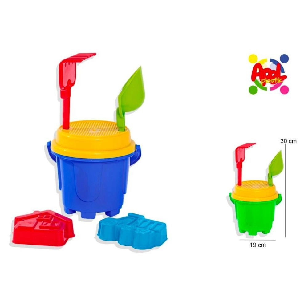 Trade Shop - Secchiello Da Mare Con Paletta Rastrello Formine Gioco Da Spiaggia Per Bambini -