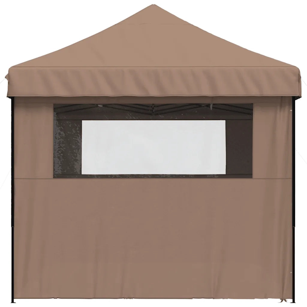 Tendone per Feste Pieghevole Pop-Up con 4 Pareti Marrone 4004956