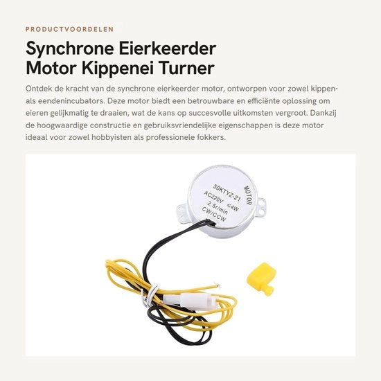 Elettroaspiratore sincrono per girare uova - adatto per incubatrici - formato compatto - per polli e anatre - 220 V AC