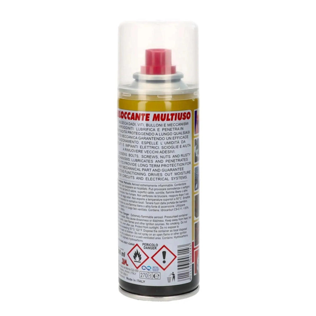 SBLOCCANTE SPRAY MULTIUSO LUBRIFICANTE CHE SBLOCCA LUBRIFICA E PROTEGGE DALLA RUGGINE PER VITI E BULLONI 200 ML