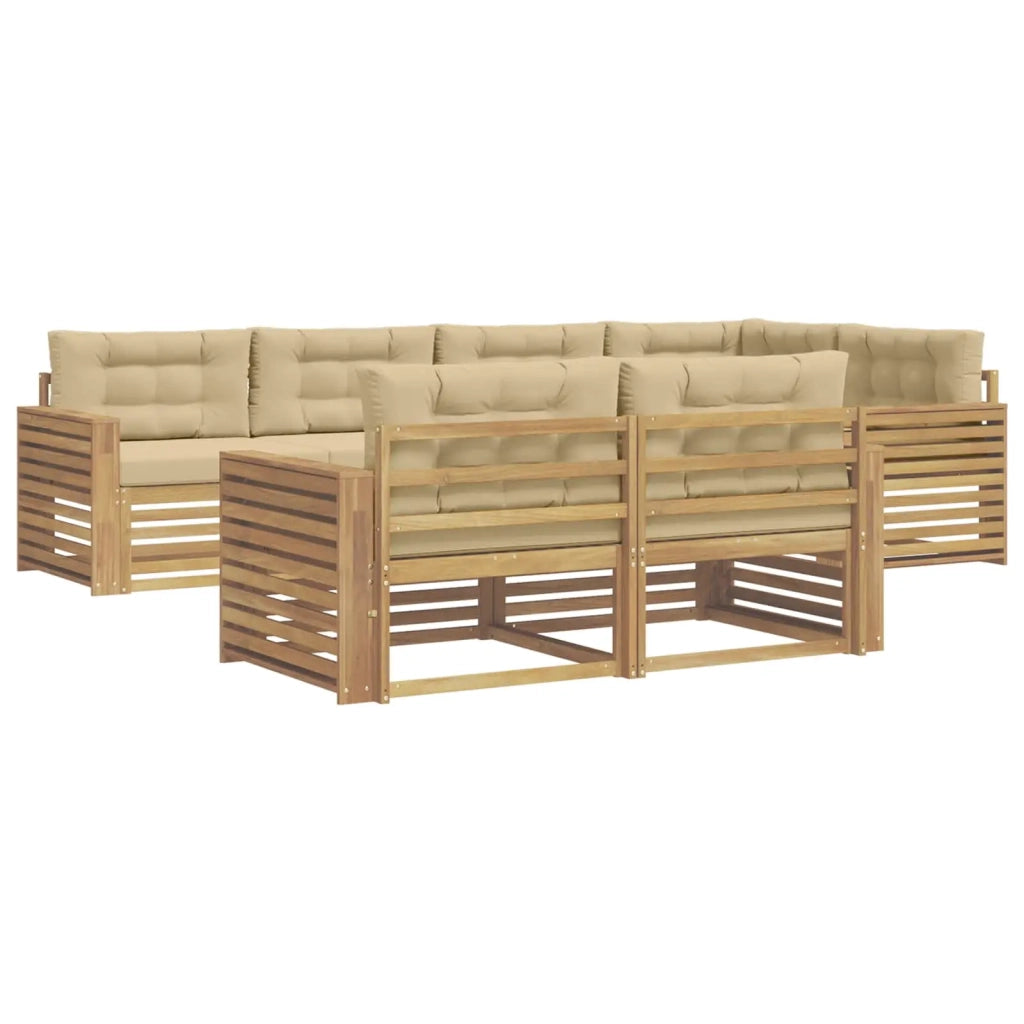 Set di divani da esterno 7 pcs Bianco e Beige 3390643