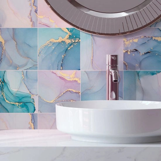 Tegole per Parete in PVC - 24 Stucchi - Adesivi Self-Adesivi - Idonei per Cucina/Bagno - Ecocompatibili - Facili da Applicare - Sticker per Parete