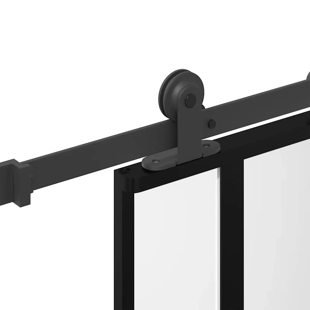 Porta Scorrevole Ferramenta 76x205 cm Vetro Temperato Alluminio 3333031