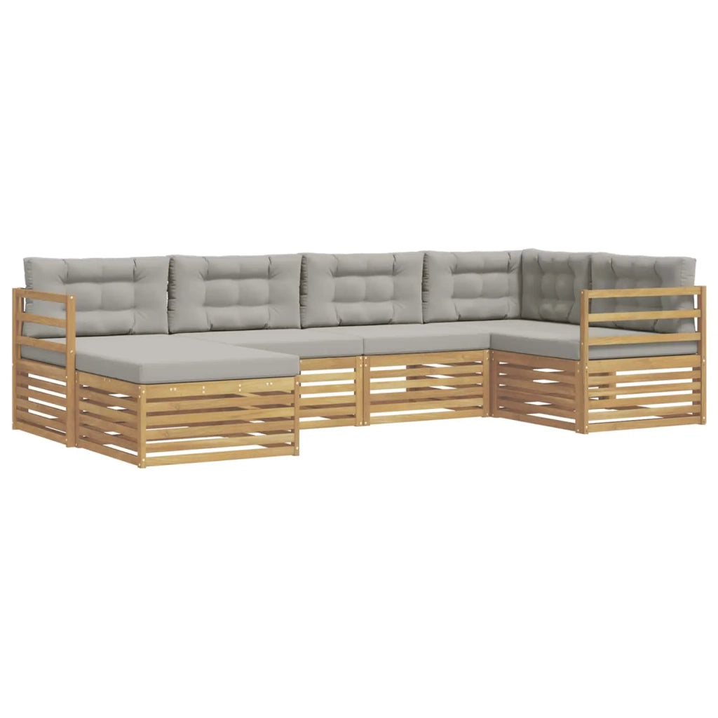 Set di divani da esterno 6 pcs Bianco e Grigio Chiaro 3390746