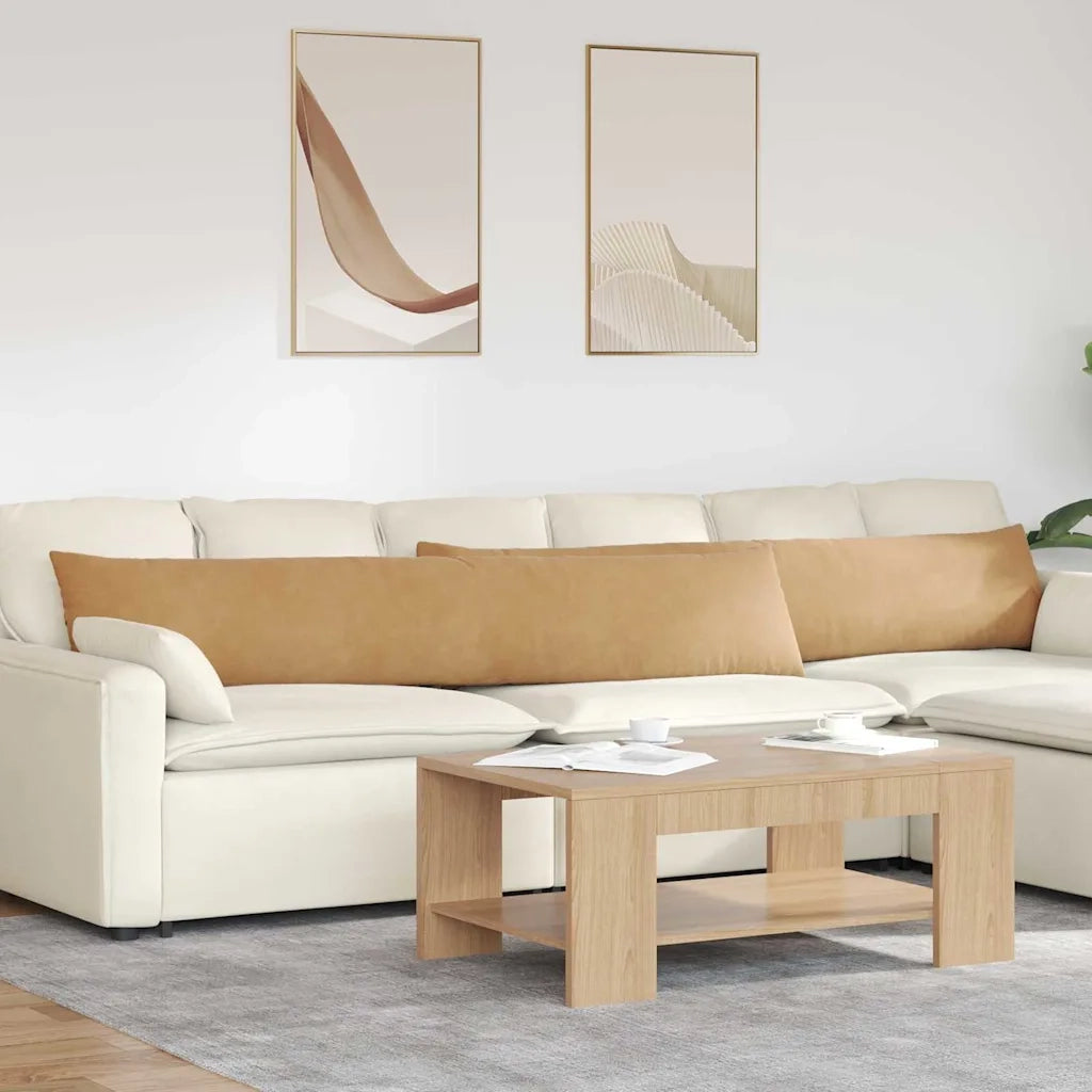 Cuscini da Divano 2 pcs Marrone 200 x 40 cm Tessuto in Cords 42013893