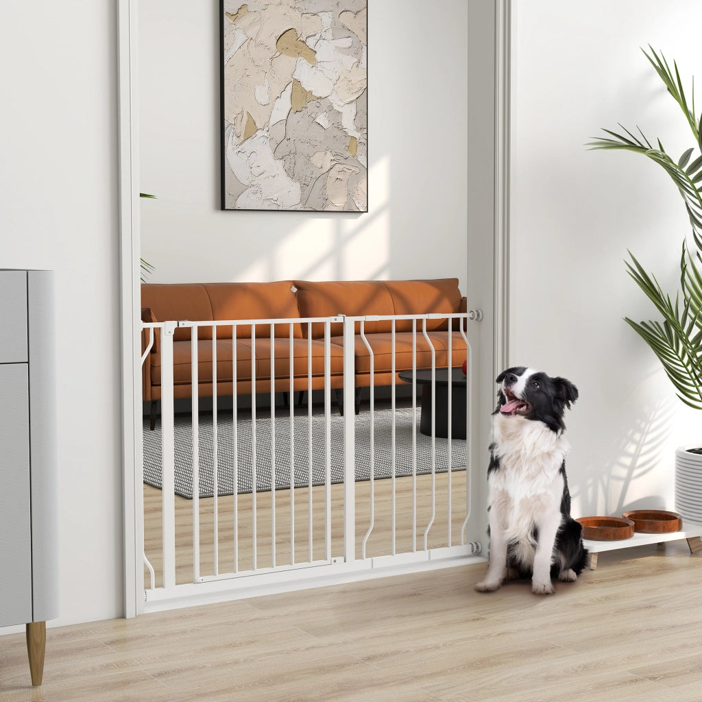 Cancello Sicurezza per Cani Estensibile 75-115 cm ¨C zephmum ¨C Bianco