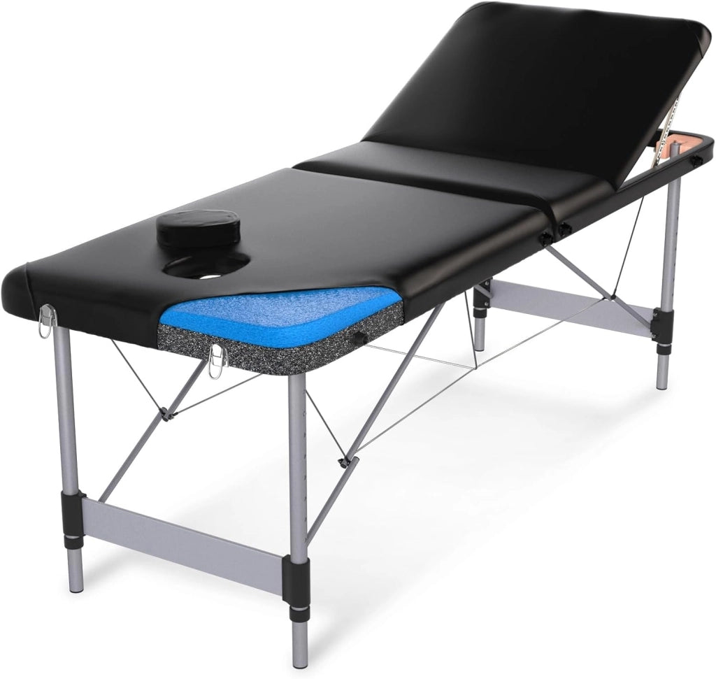 LETTINO MASSAGGIO PROFESSIONALE 3 ZONE IN ALLUMINIO PERFETTO PER ESTETISTA PORTATILE E RICHIUDIBILE COD-010